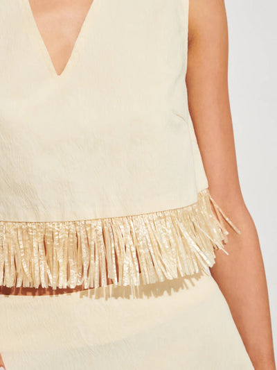 Mav Raffia Top - Cream