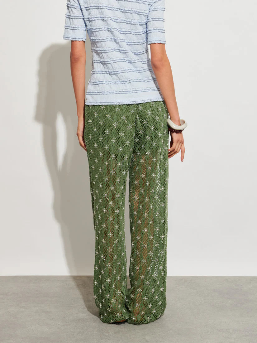 Zuma Embellished Trousers - Khaki Green