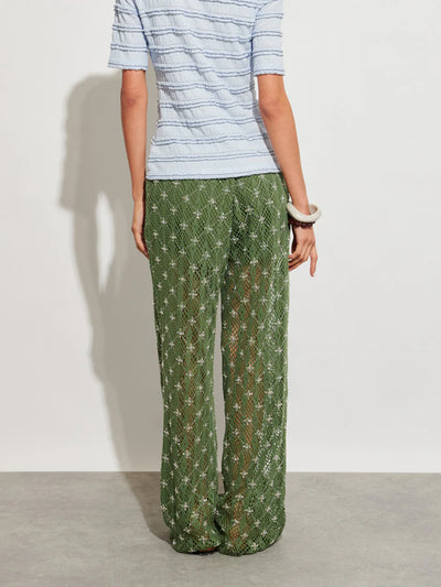 Zuma Embellished Trousers - Khaki Green