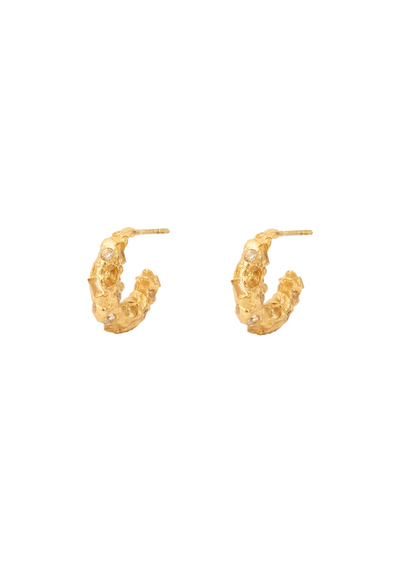 Trinket Gilded Hoop Earrings - Gold/Light Yellow