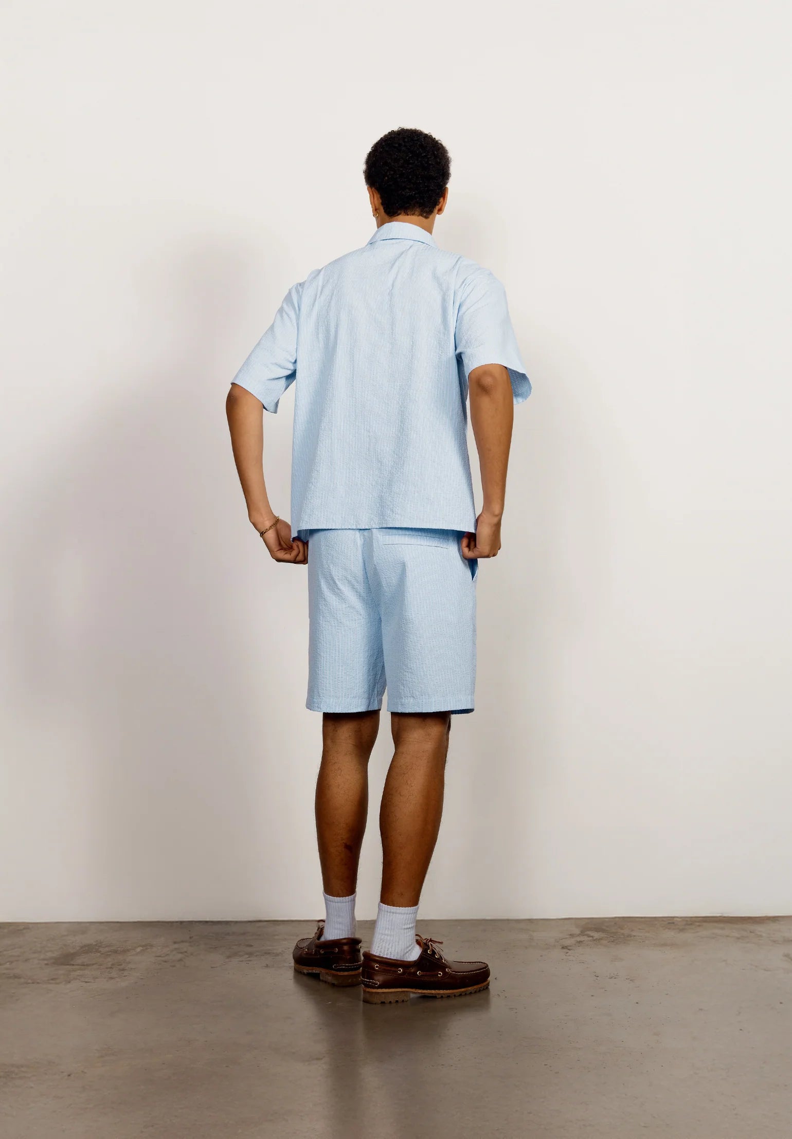 Seesucker Box Fit Shorts - Blue