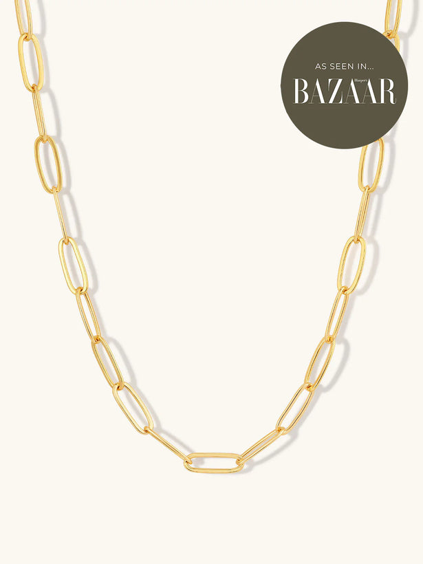 Alice Paperclip Necklace - Gold Plating