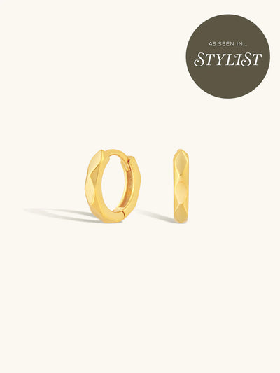 Ava Faceted Huggies - Gold Plating