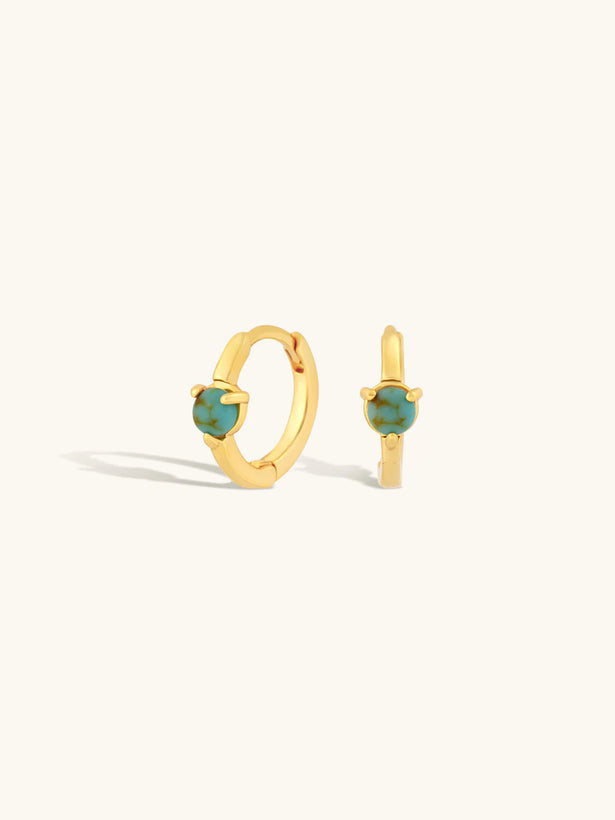 Capri Turquoise Huggies - Gold Plating/Turquoise