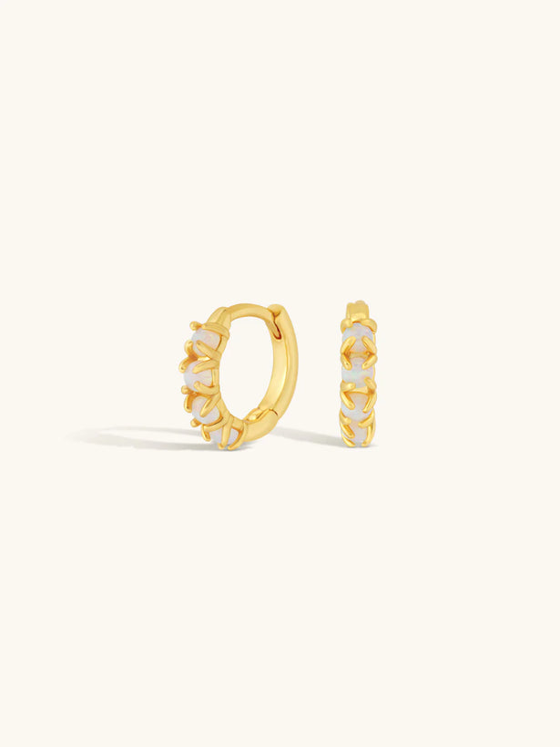Eros Multi Opal Huggies - Gold Plating