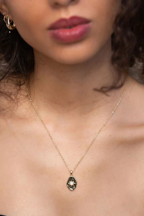 Eros Opal Necklace - Gold Plating/White Opal