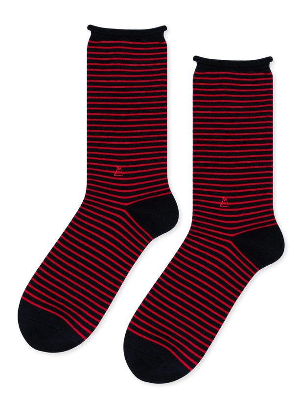 Nautical Striped Men's Crew - Navy/Red