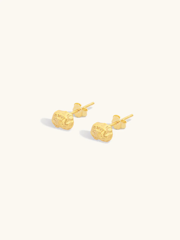 Magma Textured Studs - Gold Plating