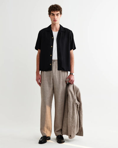 Malham  Linen Trousers - Natural / Brown Stripes