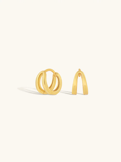 Mattie Illusion Huggies - Gold Plating