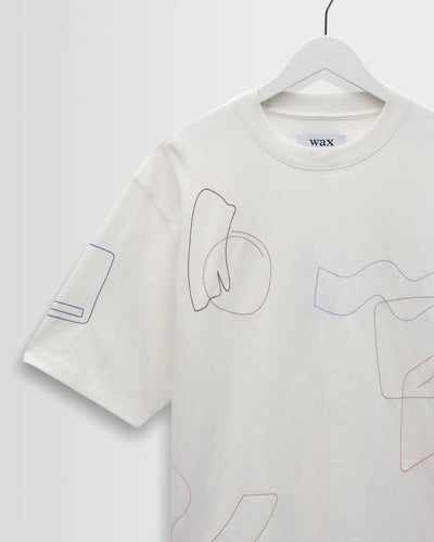 Milton Tee Cotton Shapes  Embroidered - Ecru