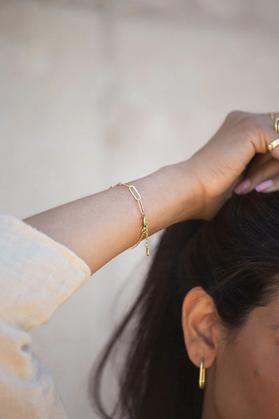 Alice Paperclip Bracelet - Gold Plating