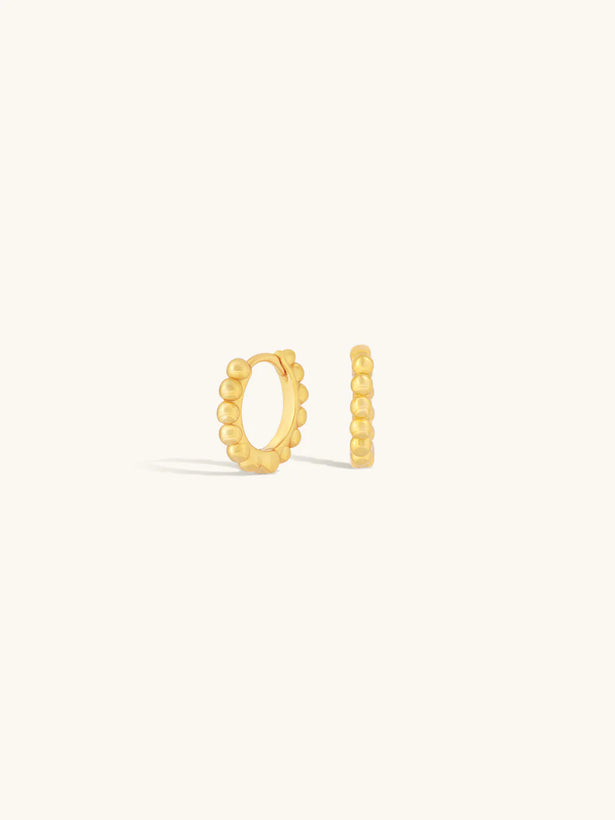 Petra Beaded Huggies - Gold Plating
