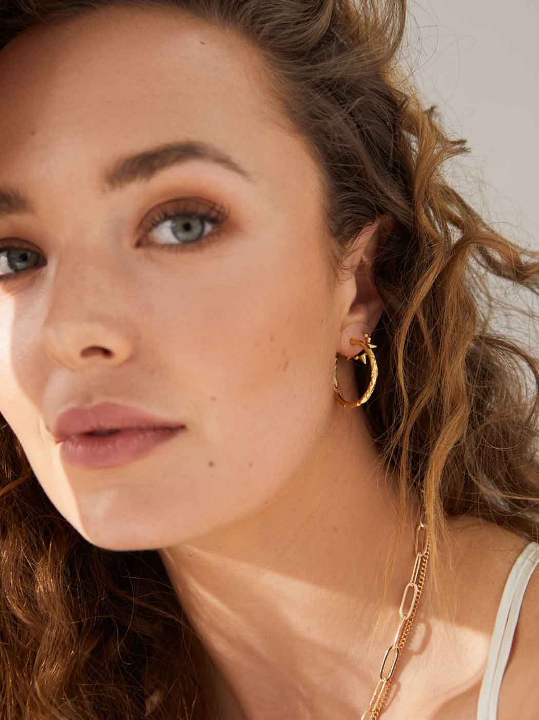 Magma Textured Hoops - Gold Plating